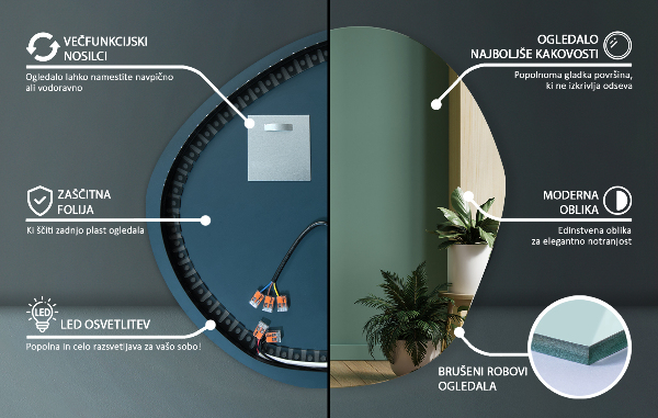 Espelho por medida LED 87x86 cm