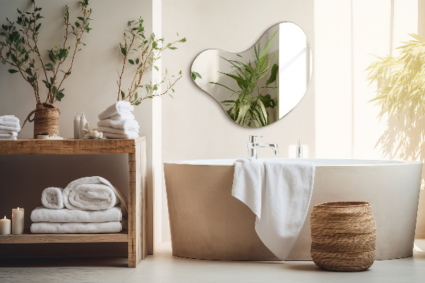 Espelho de forma orgânica sem moldura 68x67 cm