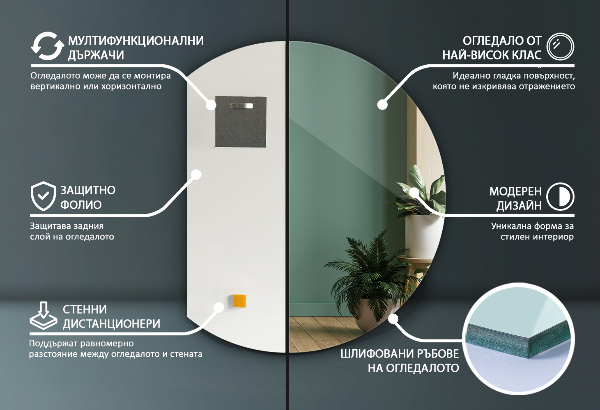 Espelho biselado sem moldura 84x100 cm