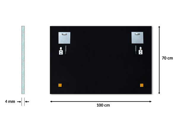 Espelho retangular decorativo sem moldura 100x70 cm