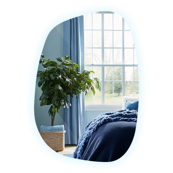 Espelho irregular com LED em forma de mancha 79x57 cm