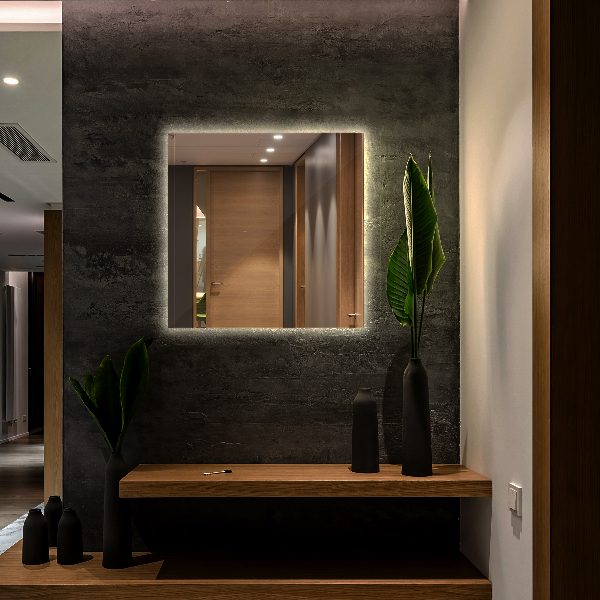 Espelho retangular LED 50x50 cm