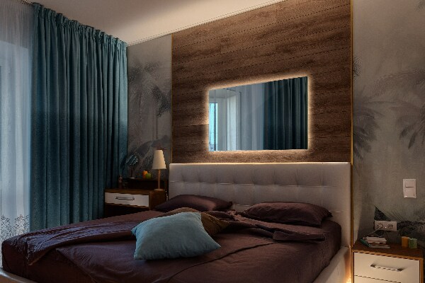 Espelho quadrado LED 80x60 cm