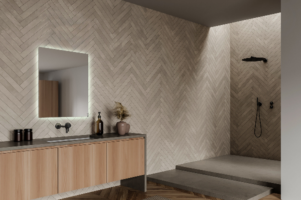 Espelho retangular decorativo com iluminação LED 50x50 cm