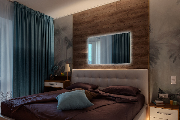 Espelho retangular com iluminação LED 60x40 cm