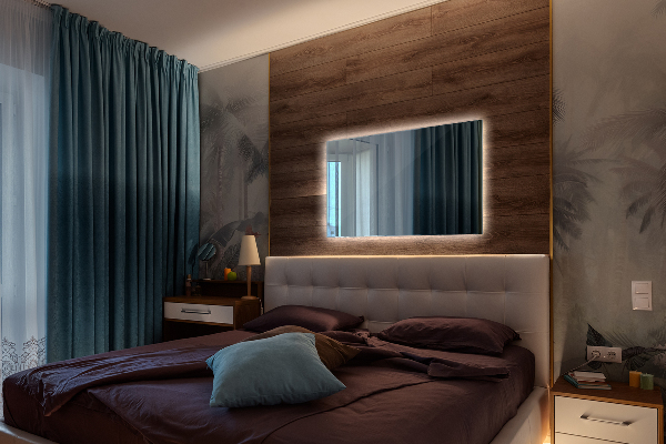 Espelho retangular com iluminação LED 60x40 cm