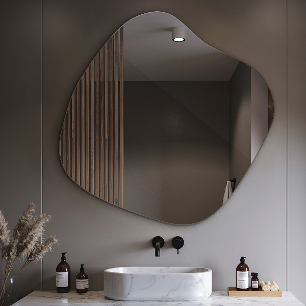 Espelho irregular em forma de mancha 48x48 cm