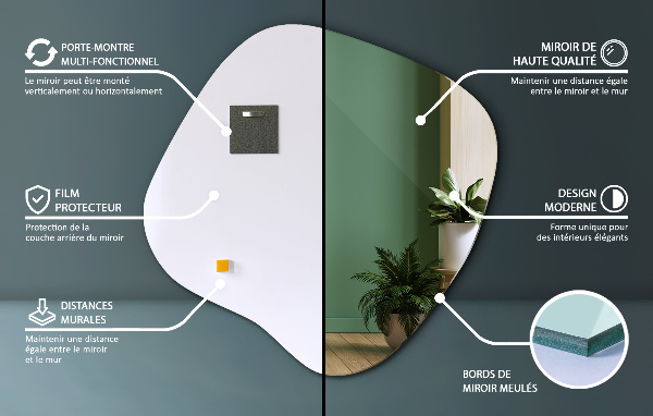 Espelho irregular em forma de mancha 58x59 cm