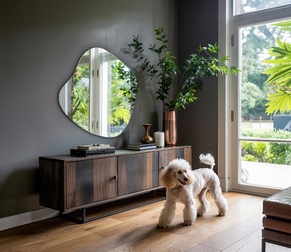 Espelho irregular em forma de mancha 58x59 cm