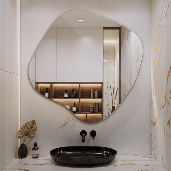 Espelho irregular em forma de mancha 77x77 cm