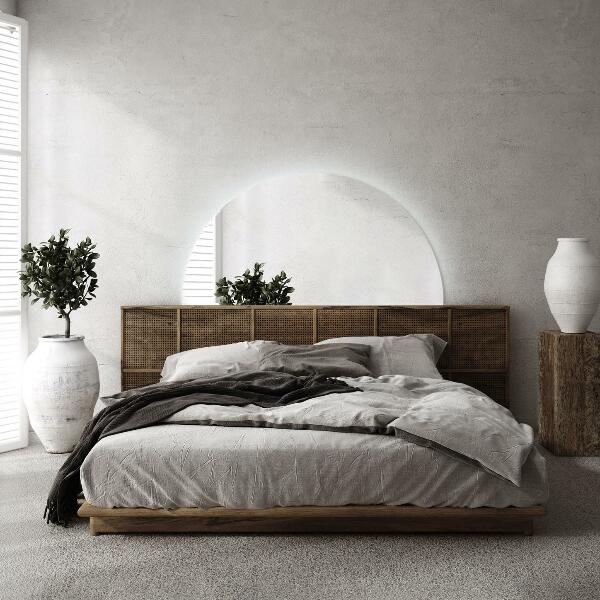 Espelho de meio-círculo com iluminação led 25x50 cm