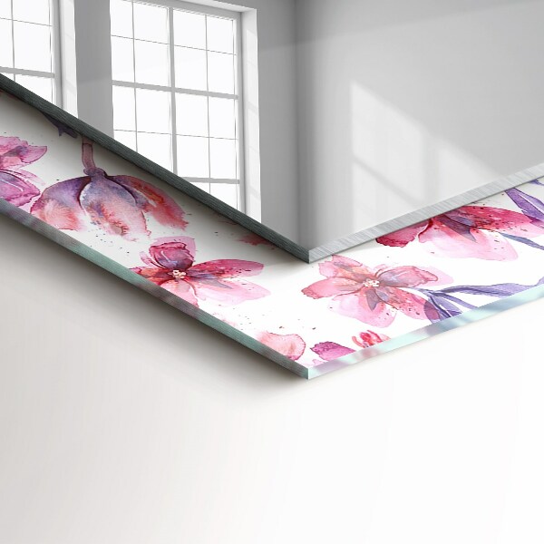 Espelho decorativo flores em aquarela