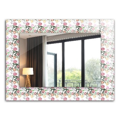 Espelho decorativo com motivos florais
