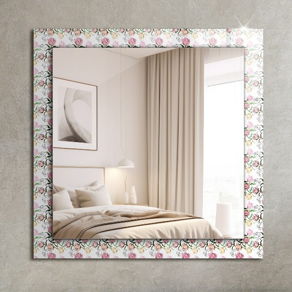 Espelho decorativo com motivos florais