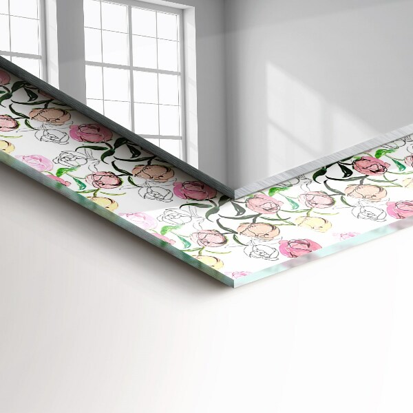 Espelho decorativo com motivos florais