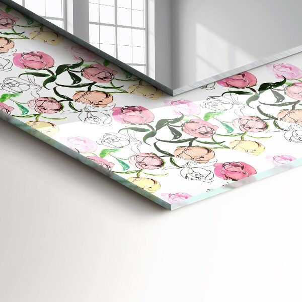 Espelho decorativo com motivos florais