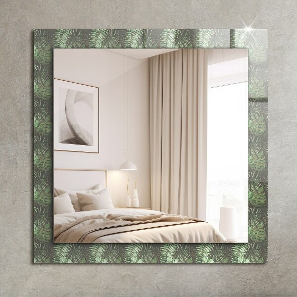 Espelho decorativo com tema de folhas tropicais