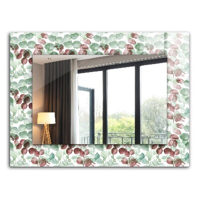 Espelho decorativo folhas em aquarela