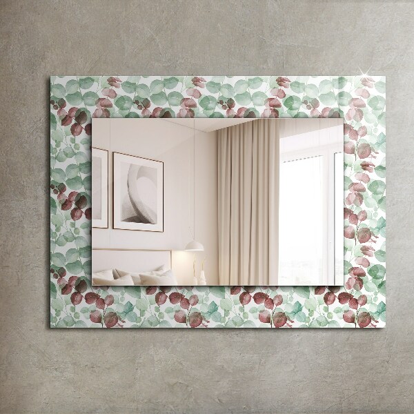 Espelho decorativo folhas em aquarela