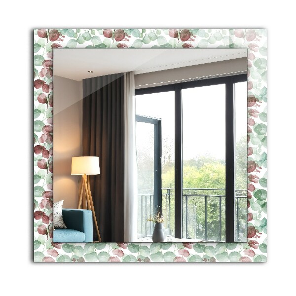 Espelho decorativo folhas em aquarela