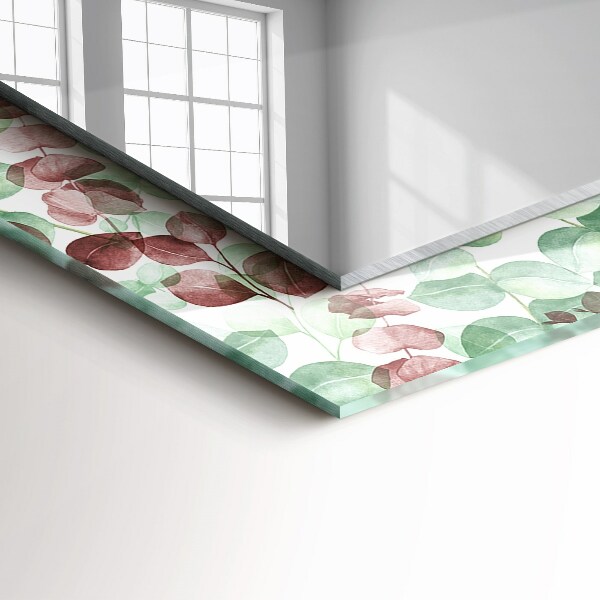 Espelho decorativo folhas em aquarela
