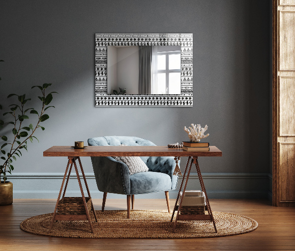 Espelho com moldura decorada com tema de índice de espécies de cactos