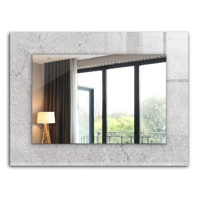 Espelho decorativo com superfície de concreto rachado