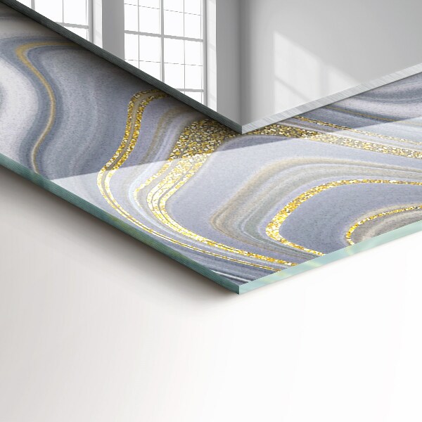 Espelho decorativo com motivos abstratos em mármore
