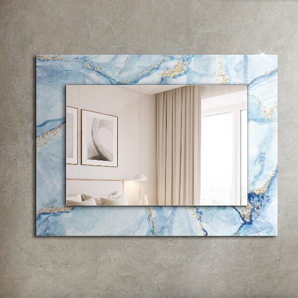Espelho decorativo com estampa de mármore abstrato