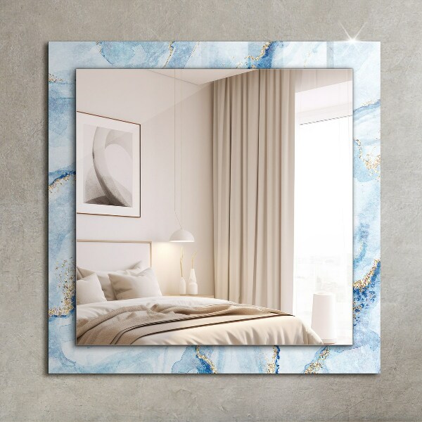 Espelho decorativo com estampa de mármore abstrato
