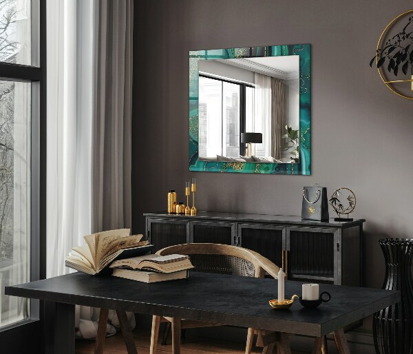 Espelho decorativo com textura abstrata verde