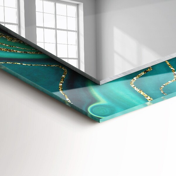 Espelho decorativo com textura abstrata verde