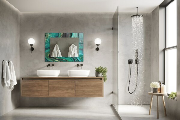 Espelho decorativo com textura abstrata verde
