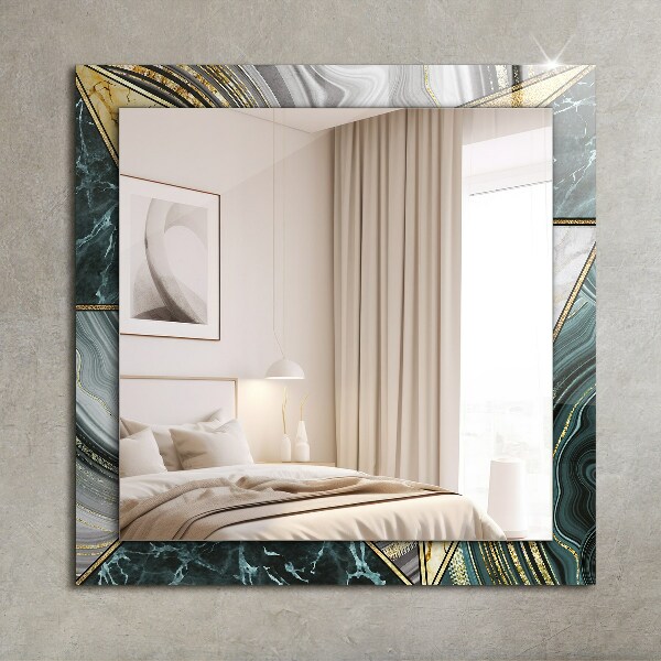 Espelho decorativo com padrão geométrico abstrato
