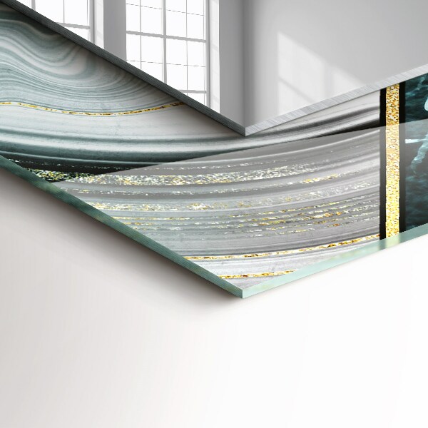 Espelho decorativo com padrão geométrico abstrato