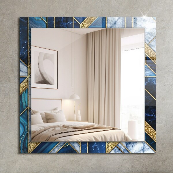 Espelho com moldura decorada com mosaico geométrico abstrato