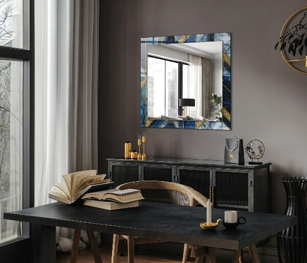 Espelho com moldura decorada com mosaico geométrico abstrato