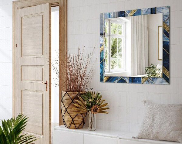 Espelho com moldura decorada com mosaico geométrico abstrato