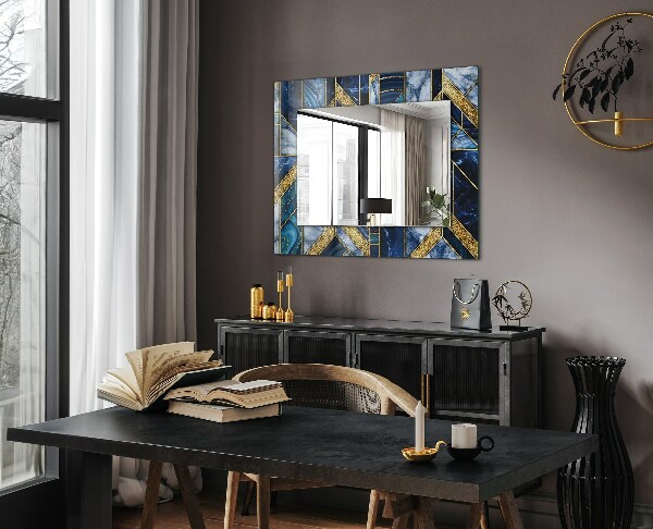 Espelho com moldura decorada com mosaico geométrico abstrato