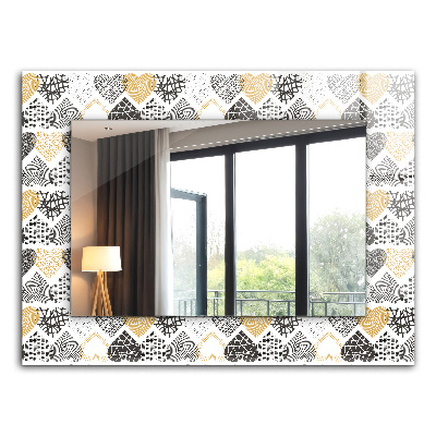 Espelho decorativo com tema de corações coloridos