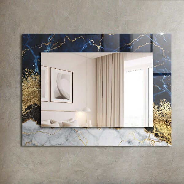 Espelho decorativo com estampa de mármore abstrato