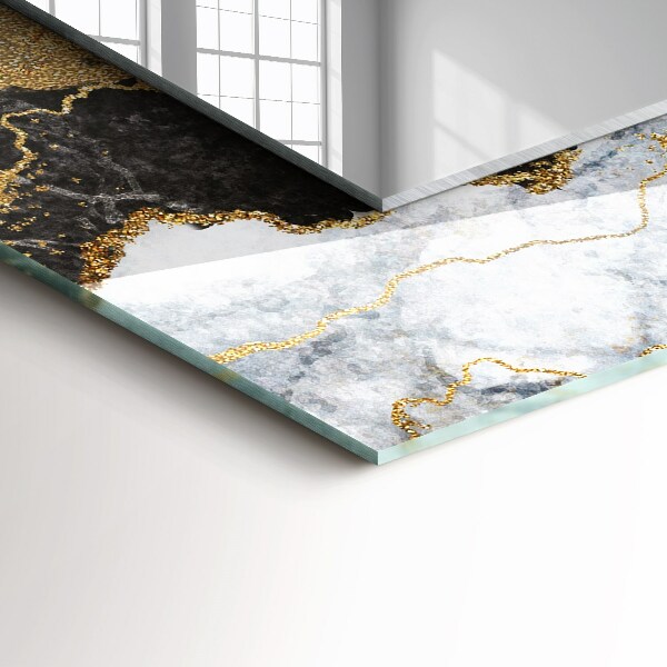 Espelho decorativo com estampa de mármore abstrato