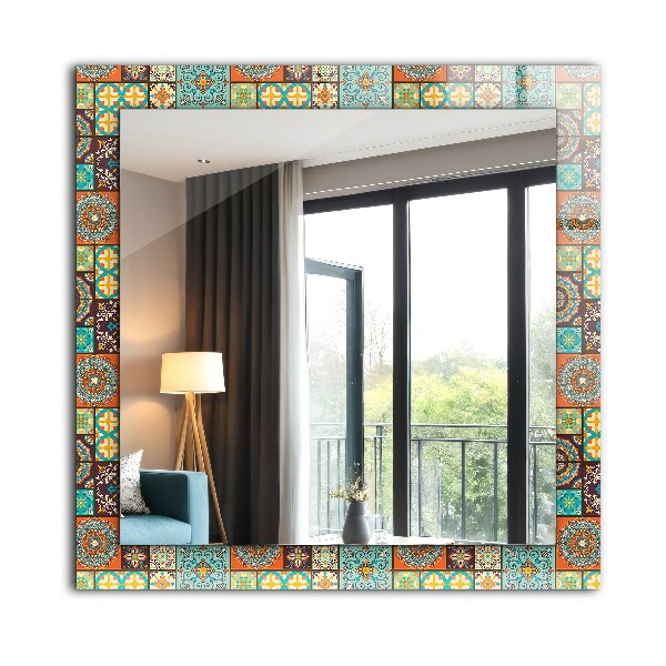 Espelho decorativo mosaico colorido