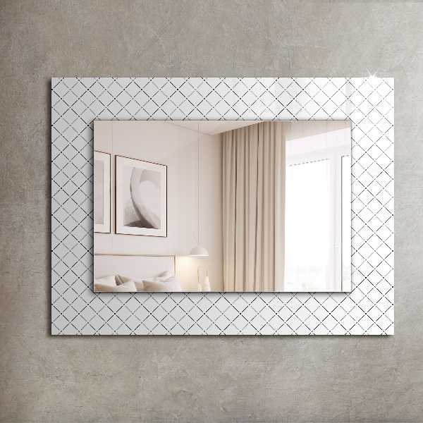 Espelho decorativo com estampa de tabuleiro de xadrez