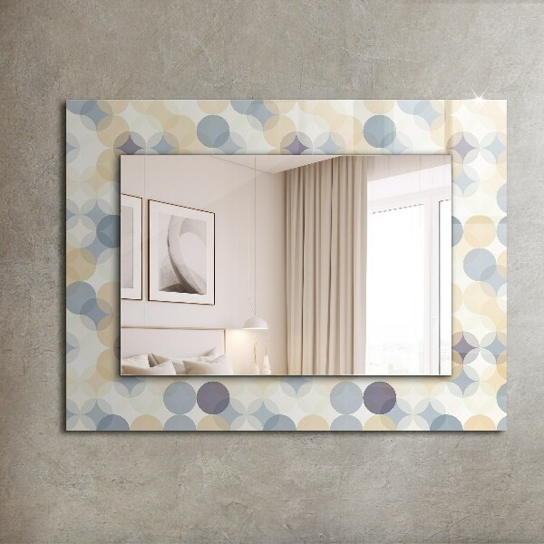 Espelho decorativo com círculos coloridos