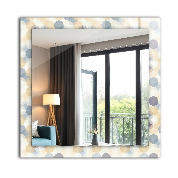 Espelho decorativo com círculos coloridos