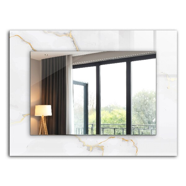 Espelho com moldura decorada em mármore branco