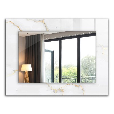 Espelho com moldura decorada em mármore branco