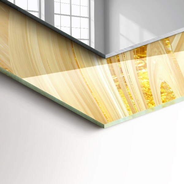 Espelho decorativo com estampa de listras amarelas abstratas