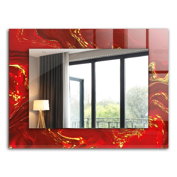 Espelho decorativo com tema resumo vermelho